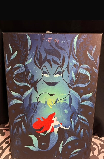 Vintage  Disney Villains Princess Canvas Artwork Ariel and Ursula