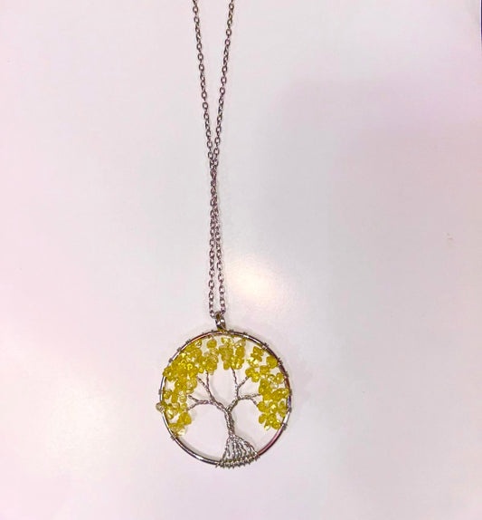 Citrine Tree of Life Crystal Beads Necklace