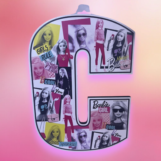Barbie Themed Lettered Wall Signs Letter C