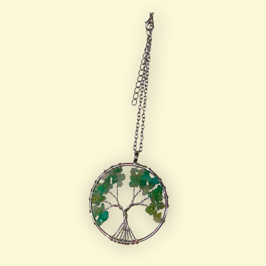 Jade Tree of Life Crystal Beads Necklace