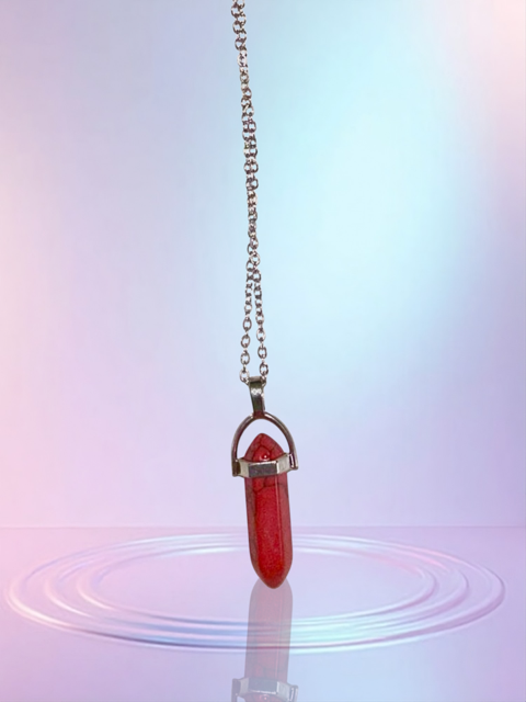 Red Jasper Crystal Hexagonal Necklace