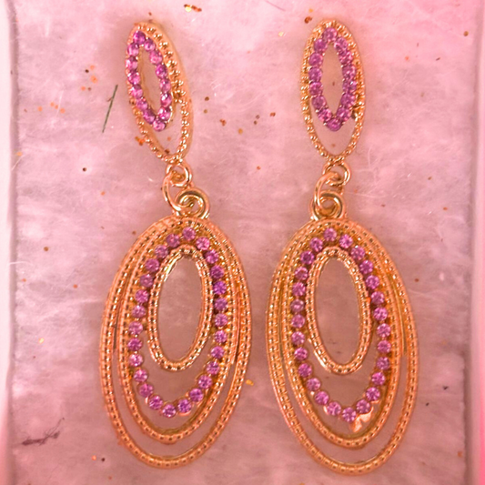 Gold - Purple Earrings