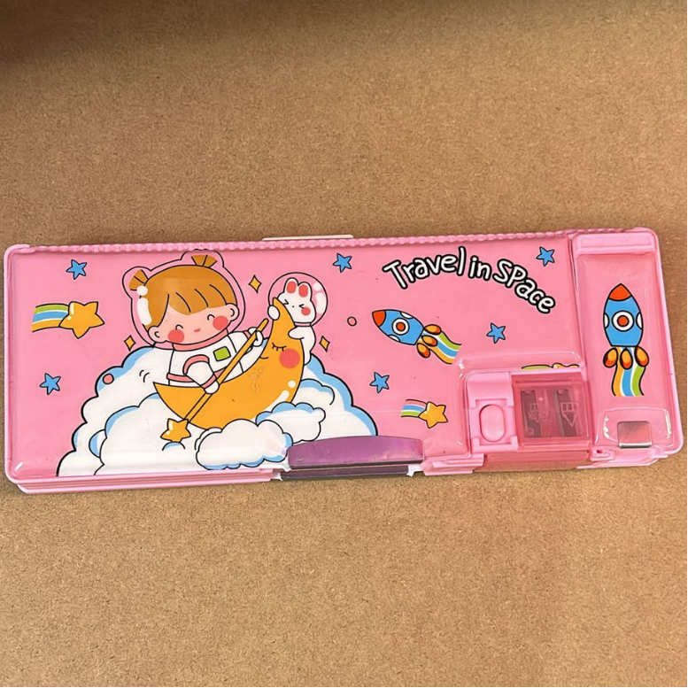 Pink Travel in Space Pencil Case