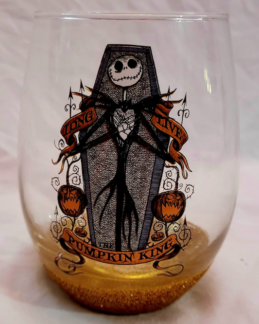 20oz Vintage Collectible Pumpkin King Jack Stemless Glass