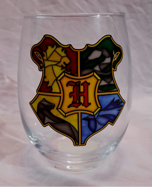 20oz Vintage Collectible Harry Potter Hogwarts Emblem Stemless Glass