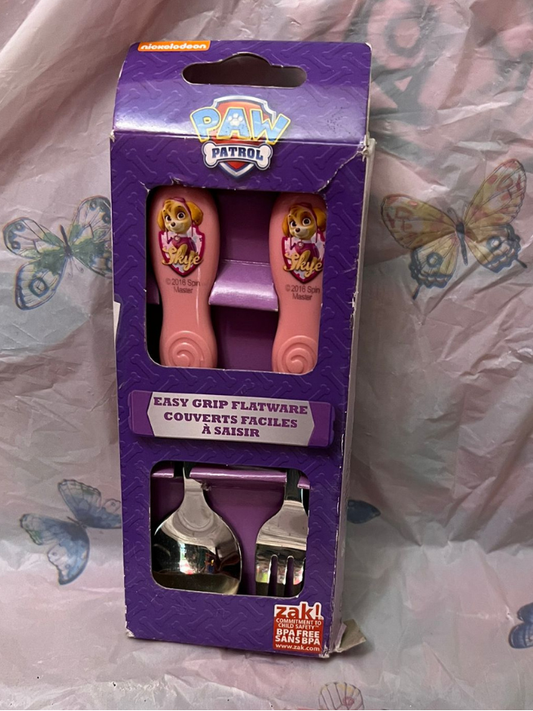 Paw Patrol Spoon and Fork Set in Pink