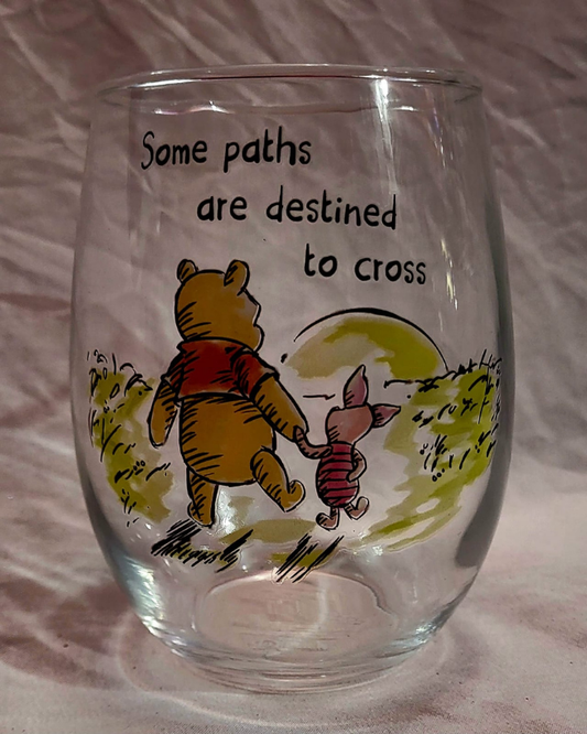 20oz Vintage Collectible Winnie the Pooh and Piglet Destiny Stemless Glass