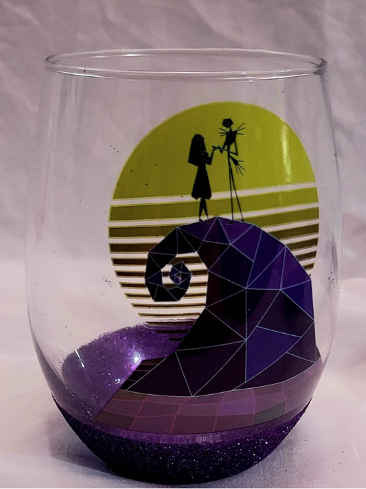 20oz Vintage Collectible Jack Skellington and Sally Stemless Glass
