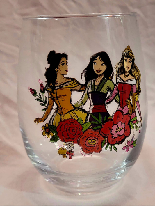20oz Vintage Collectible Disney Princesses Stemless Glass