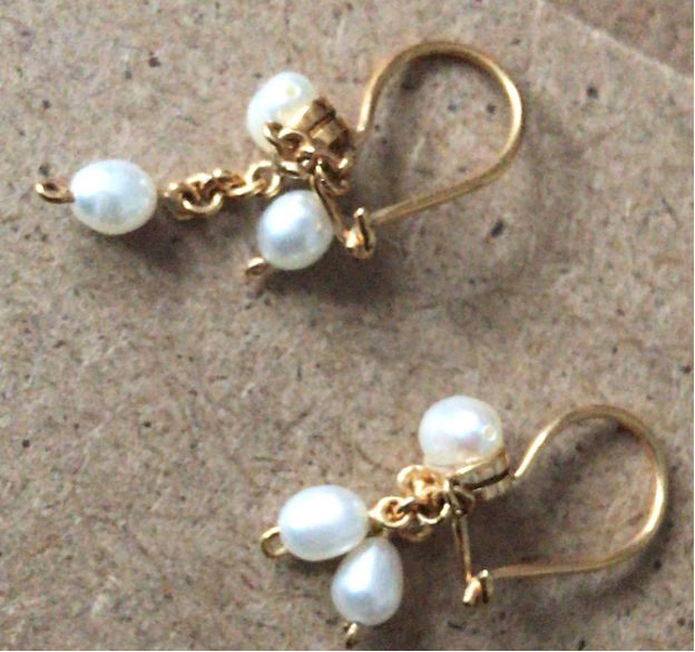 Faux Pearl Dangle Earrings