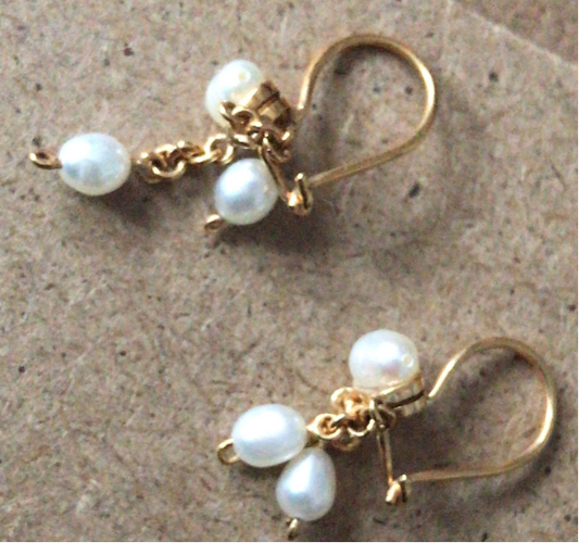 Faux Pearl Dangle Earrings