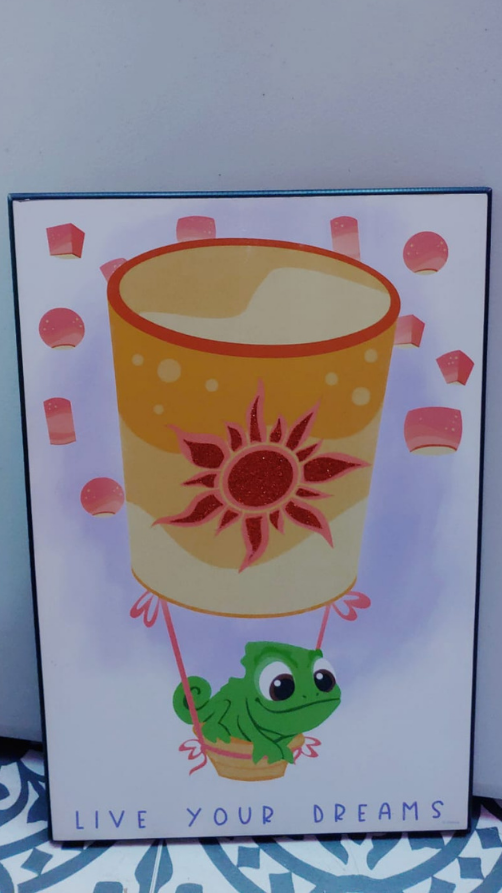 12.5" x 18.5" Disney Tangled Pascal: Live Your Dreams Wood Artwork