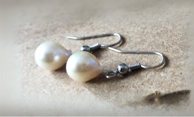 Faux Large Pearl Drop Earrings