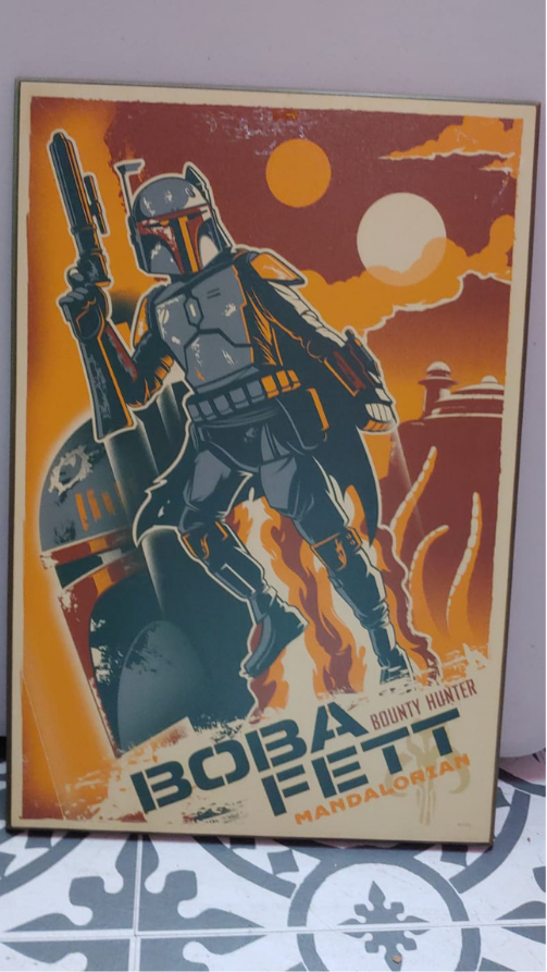 12.5" x 18.5" Star Wars Boba Fett Wood Artwork