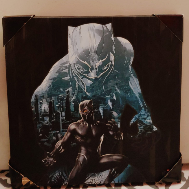 12.5" x 18.5" Black Panther Wood Artwork