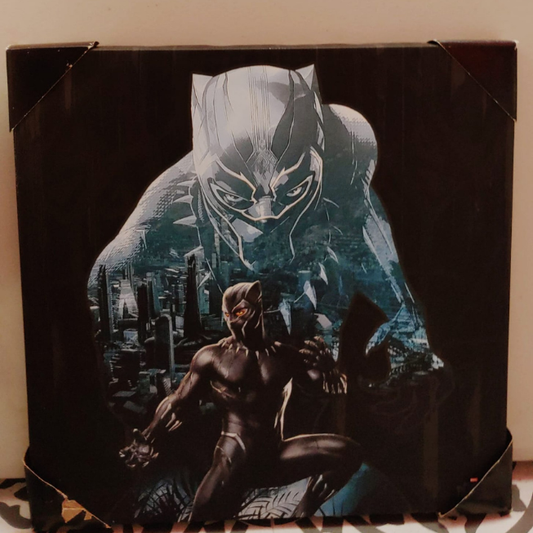 12.5" x 18.5" Black Panther Wood Artwork