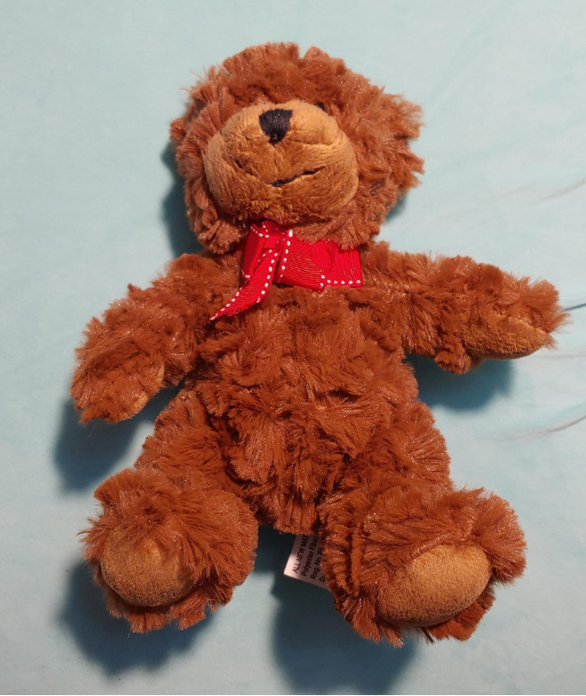 Adorable Brown Teddy Bear with Red Bow Tie