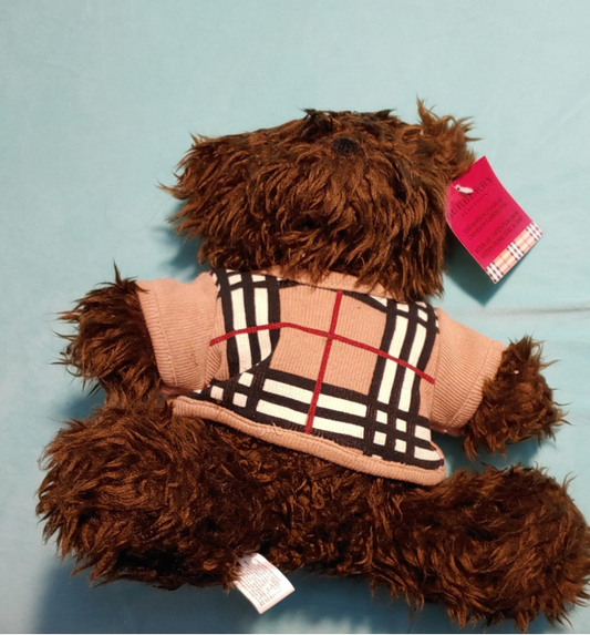 12"Cute Teddy Bear Wearing Plaid Shirt