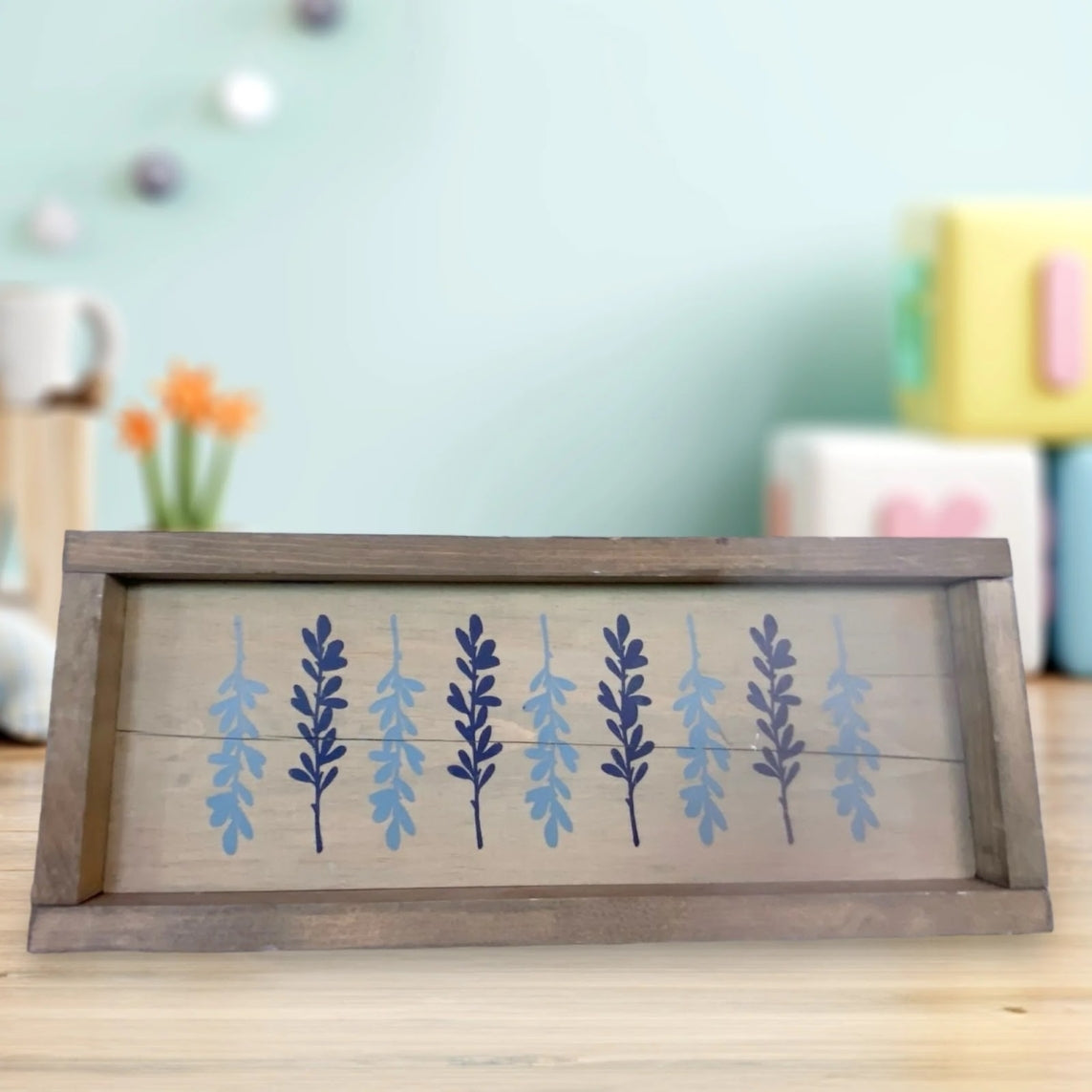 Handmade Flower Leaves Wooden Art