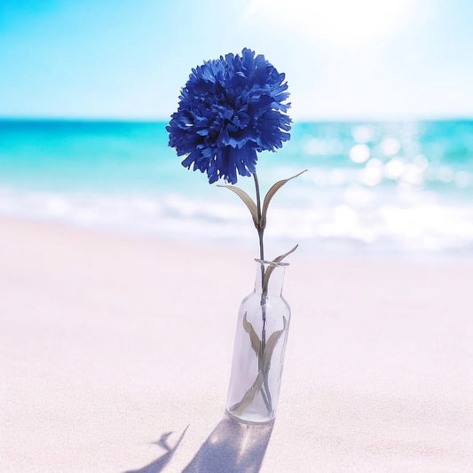 Faux Flower in Vase, Blue