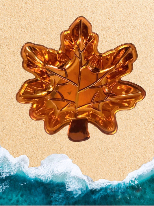 Metallic Maple Leaf Tray, Orange or Green
