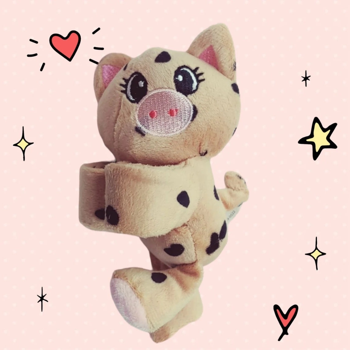 SNAP BESTIES Plush Pig Slap Bracelet