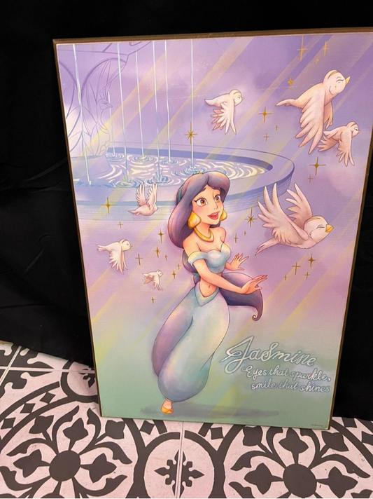 13x19 Vintage Pastel Princess Jasmine wood Artwork