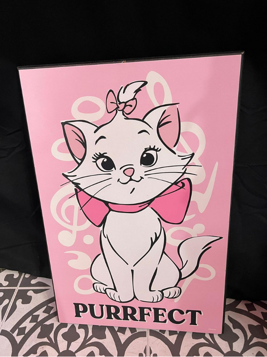 13x19 Vintage Aristocats Marie Purrfect wood Artwork
