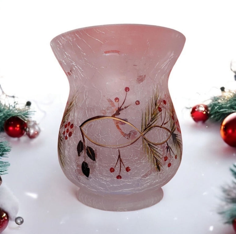 Vintage Glass Christmas Vase