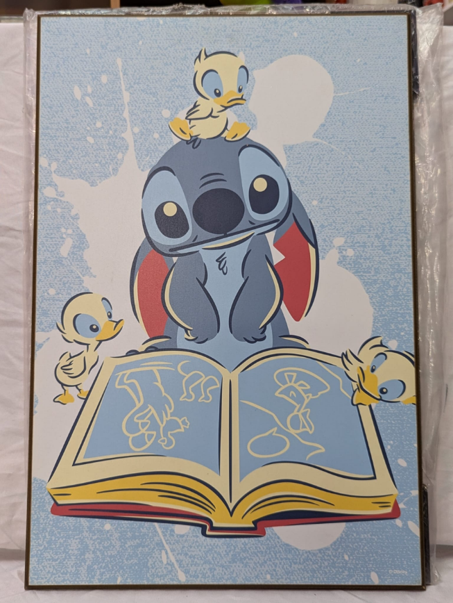 13x19 Vintage Stitch and Ducklings Artwork on Wood