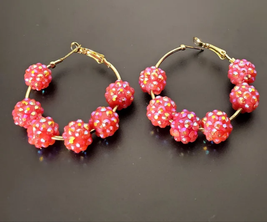 Hot in Red Hoop Earrings
