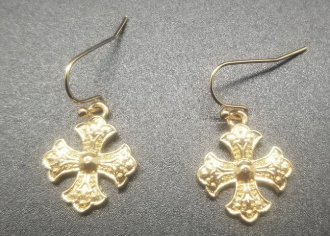 Golden Cross Earrings