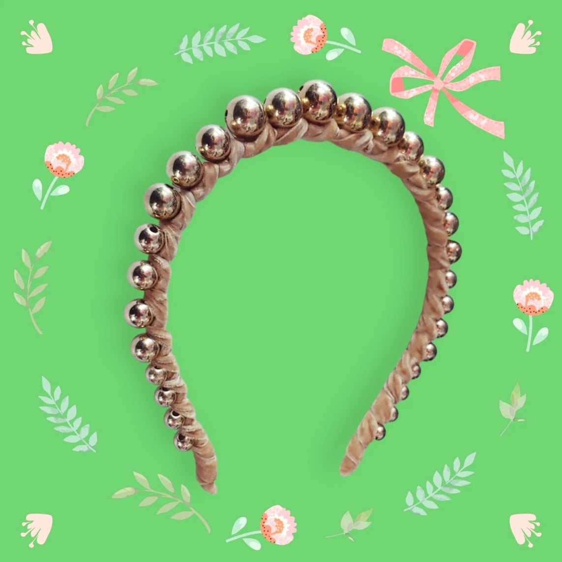 Faux Golden Pearl Headband