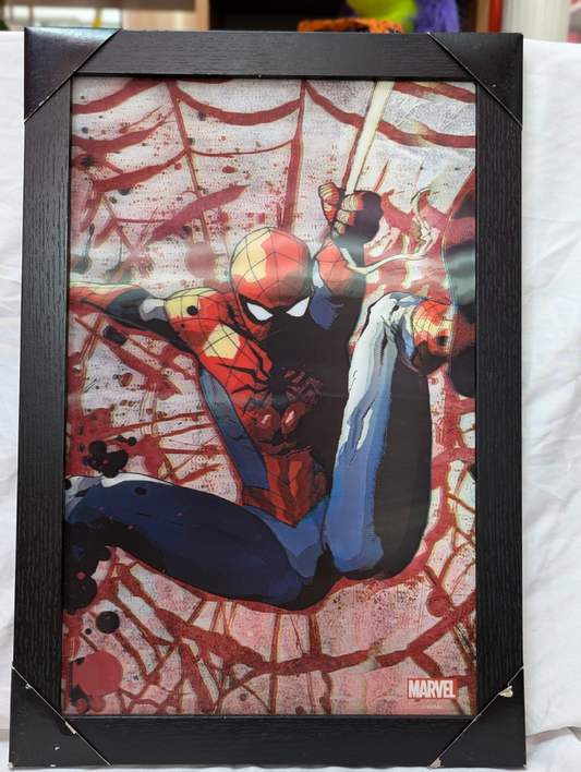 13x19 Vintage Framed Spiderman Artwork
