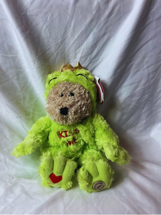 9.25" Starbucks Bearista KISS ME Bear in Frog Costume Plushy