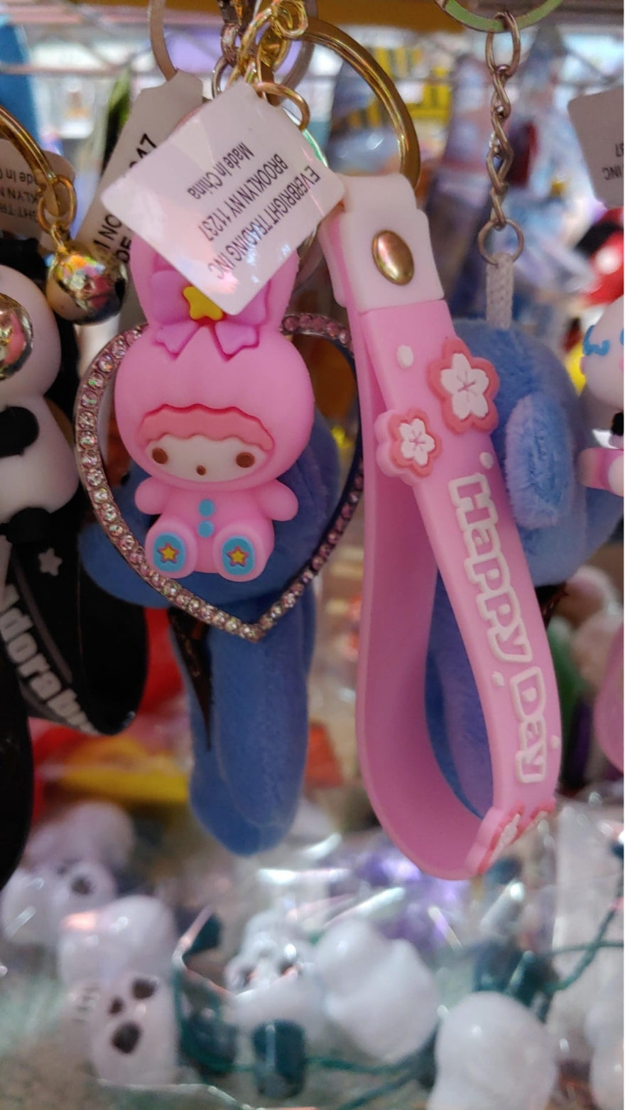 Pink Bunny Kids Keychain