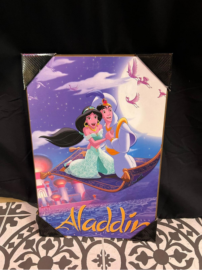 13x19  Vintage Jasmine and Aladdin wood Artwork