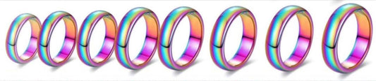 Rainbow Color Non Magnetic Hematite Ring